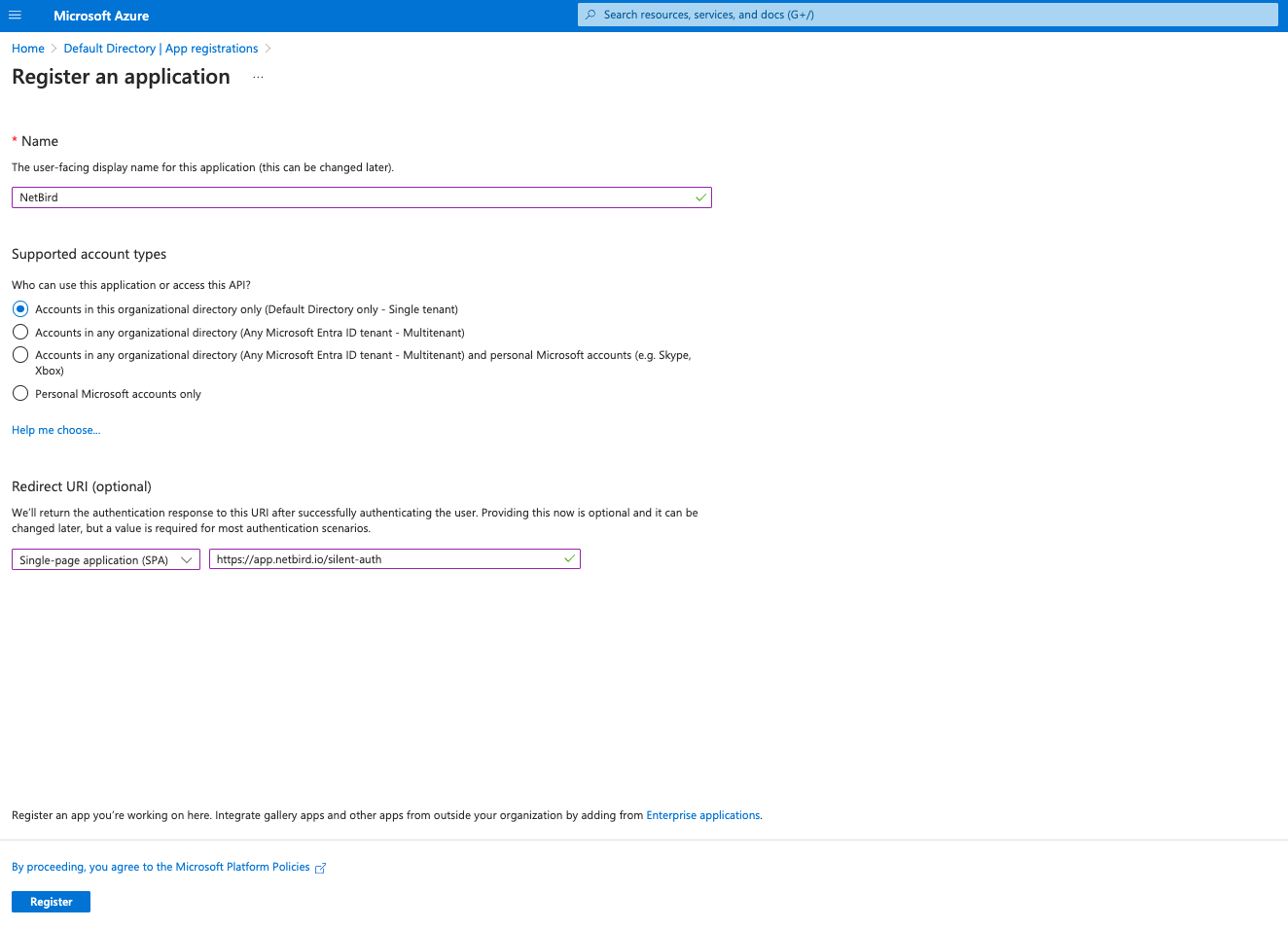 azure-new-application